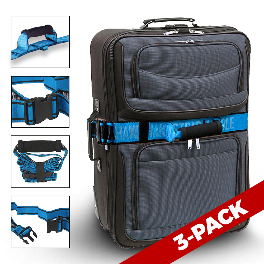 8 ft. Luggage Strap with Handle 3-Pack