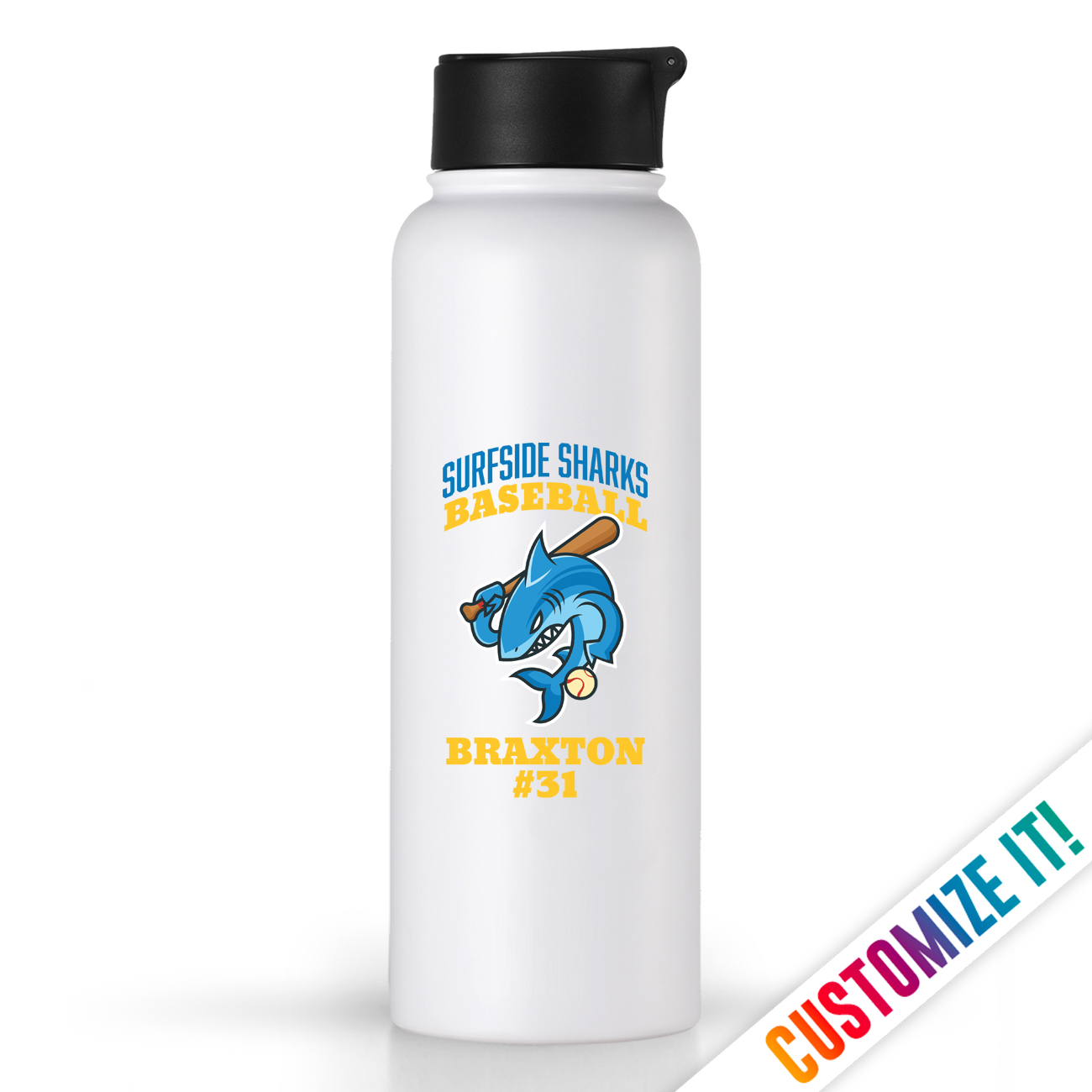 Custom Personalized Insulated Water Bottle Gift - Team Logo Style B