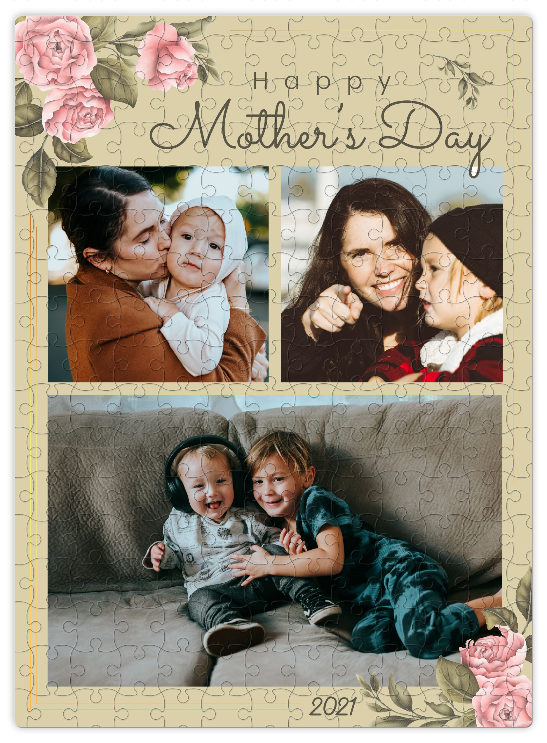 Mother's Day Personalized Custom Photo/Picture Puzzle Gift - Floral - 300pc