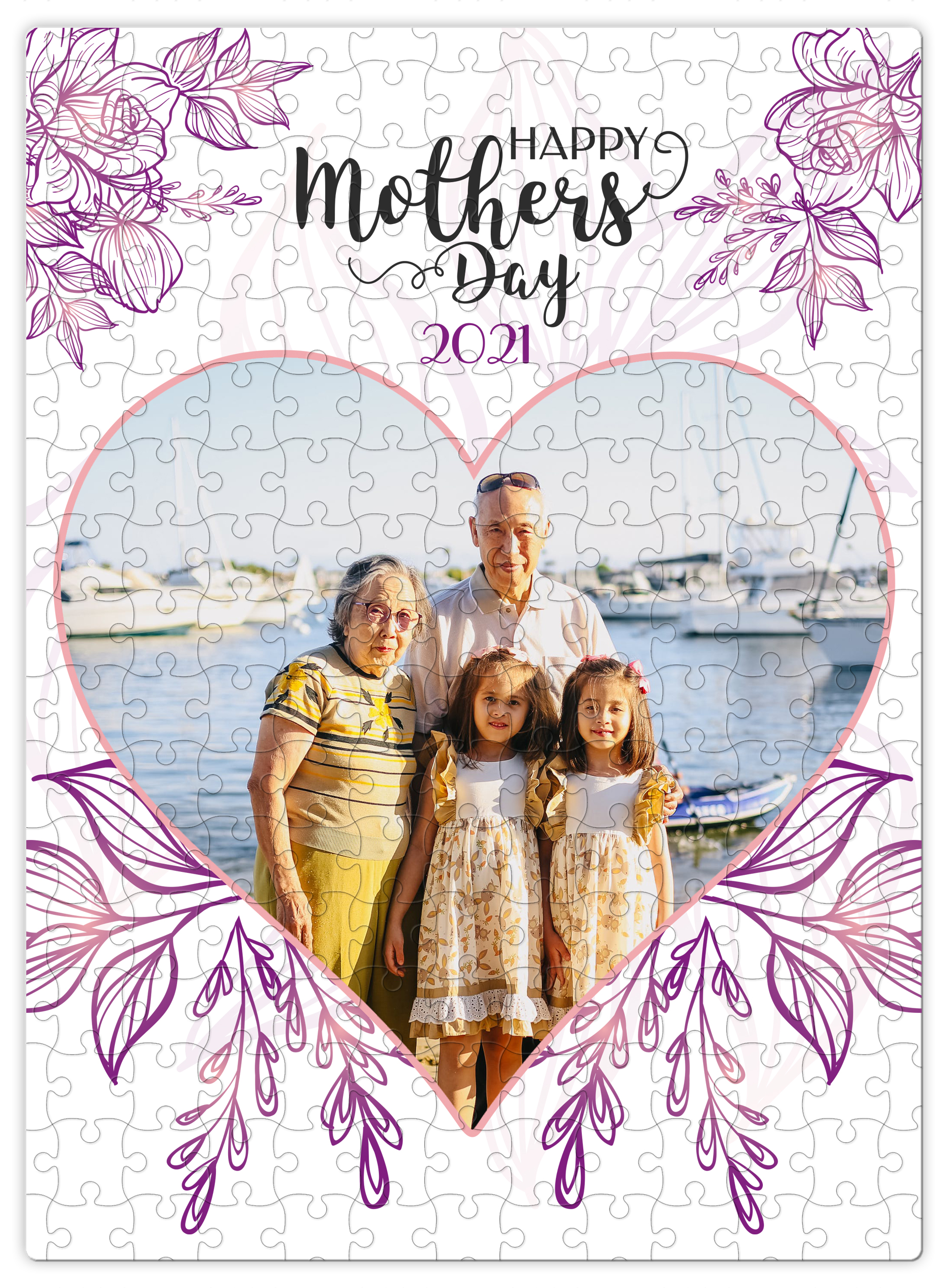 Mother's Day Personalized Custom Photo/Picture Puzzle Gift - Heart - 300pc