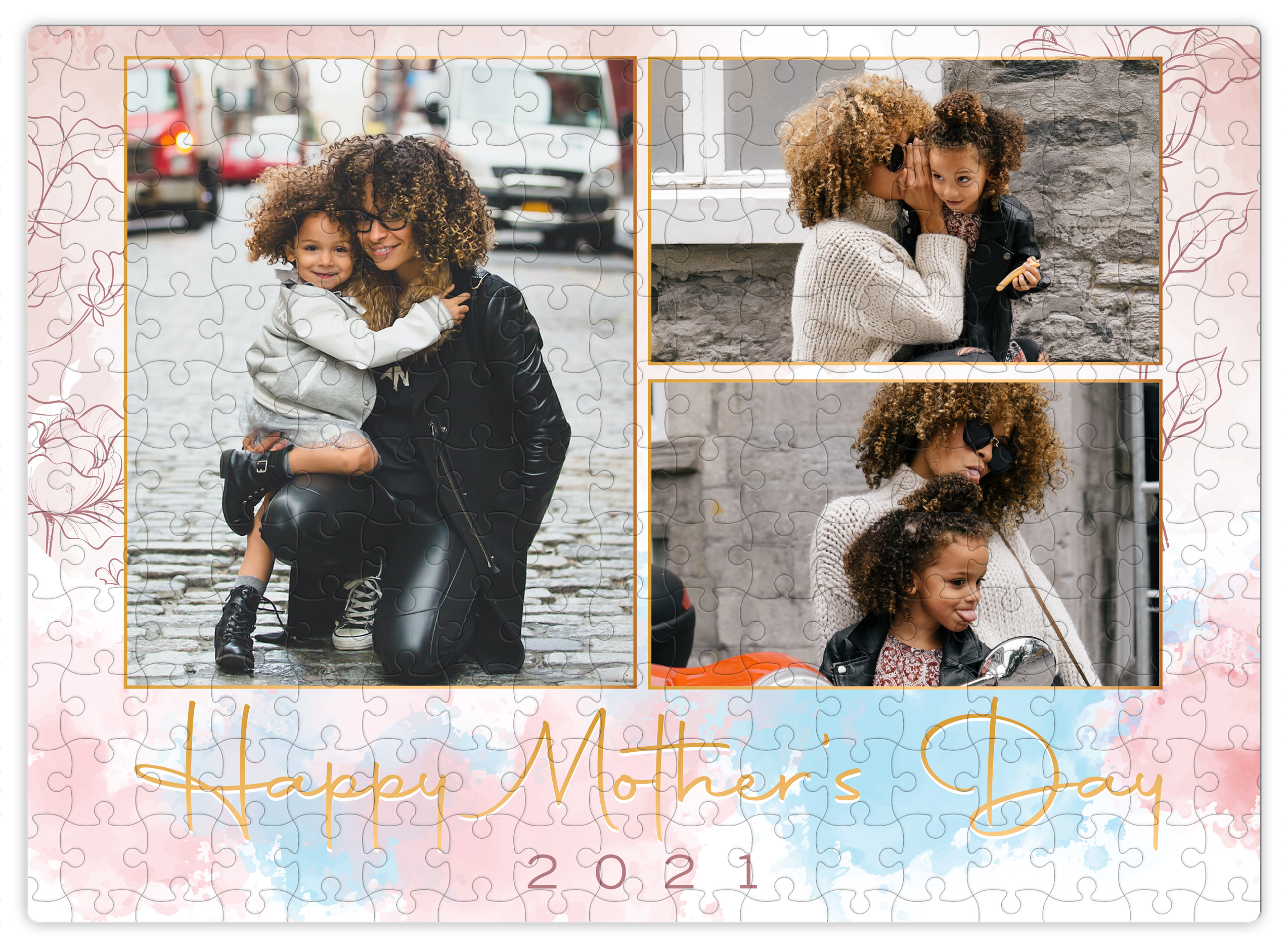 Mother's Day Personalized Custom Photo/Picture Puzzle Gift - Watercolor - 300pc