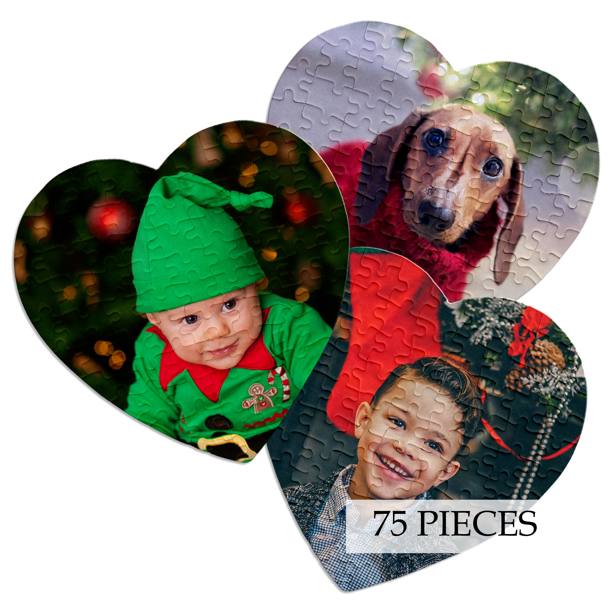 Christmas Custom Personalized Photo/Picture Puzzle Gift - Heart - 75pc