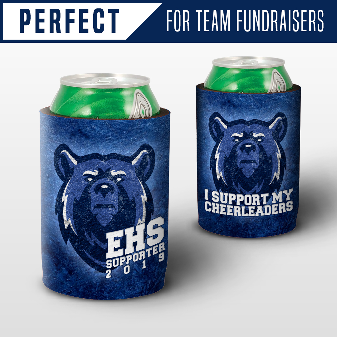 Custom photo can koozies for the football team